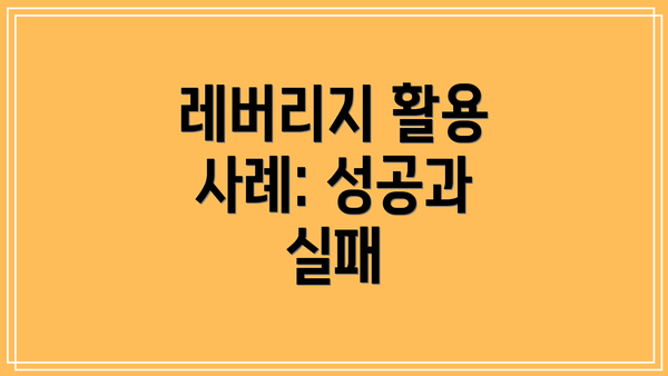레버리지 활용 사례: 성공과 실패