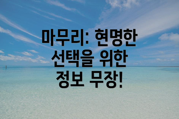 마무리: 현명한 선택을 위한 정보 무장!