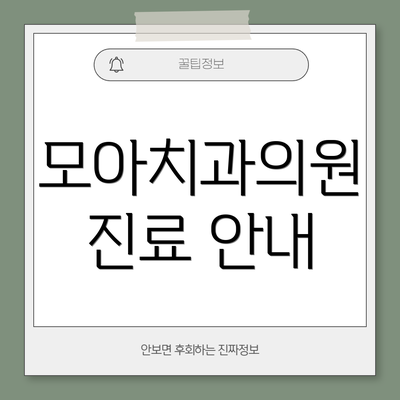 모아치과의원 진료 안내