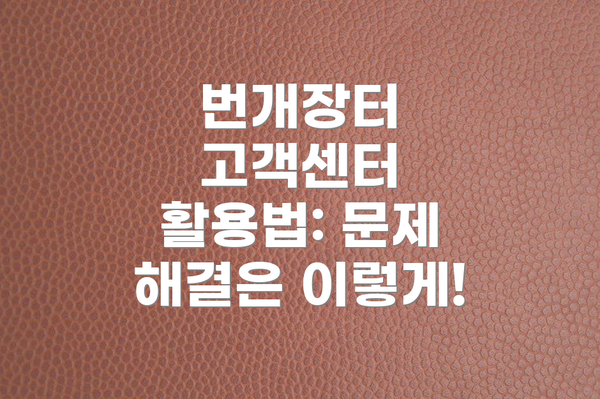 번개장터 고객센터 활용법: 문제 해결은 이렇게!