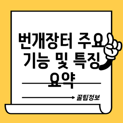 번개장터 주요 기능 및 특징 요약