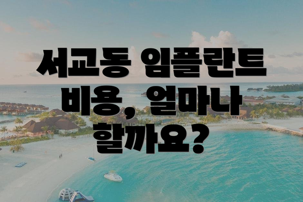 서교동 임플란트 비용, 얼마나 할까요?