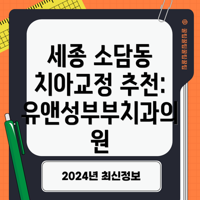 세종 소담동 치아교정 추천: 유앤성부부치과의원