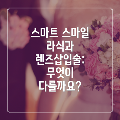 스마트 스마일 라식과 렌즈삽입술: 무엇이 다를까요?