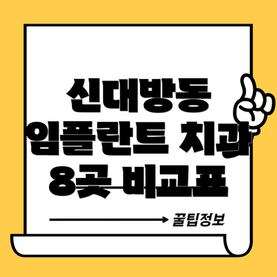 신대방동 임플란트 치과 8곳 비교표