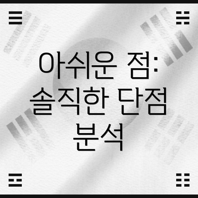 아쉬운 점: 솔직한 단점 분석