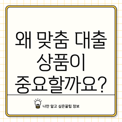왜 맞춤 대출 상품이 중요할까요?