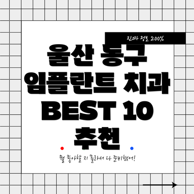 울산 동구 임플란트 치과 BEST 10 추천
