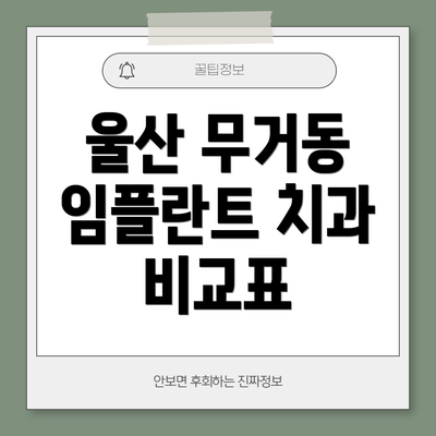 울산 무거동 임플란트 치과 선택 시 고려사항