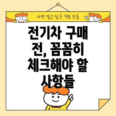 전기차 구매 전, 꼼꼼히 체크해야 할 사항들