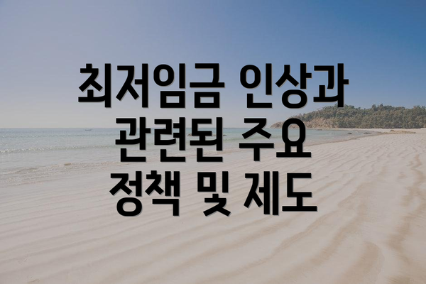 최저임금 인상과 관련된 주요 정책 및 제도