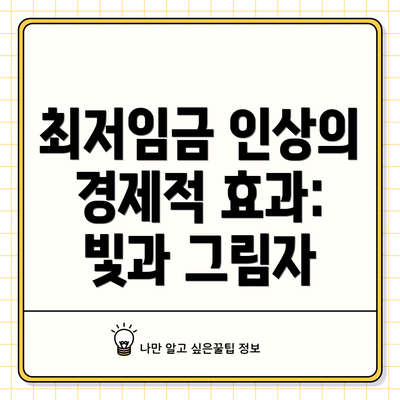 최저임금 인상의 경제적 효과: 빛과 그림자