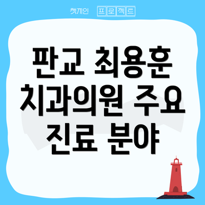 판교 최용훈 치과의원 주요 진료 분야