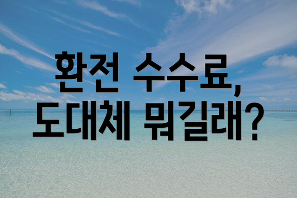 환전 수수료, 도대체 뭐길래?