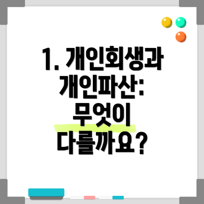 1. 개인회생과 개인파산: 무엇이 다를까요?
