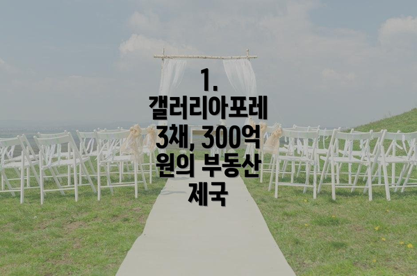 1. 갤러리아포레 3채, 300억 원의 부동산 제국