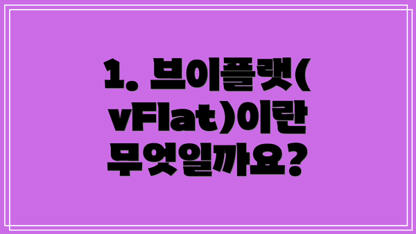 1. 브이플랫(vFlat)이란 무엇일까요?