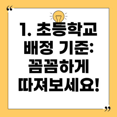 1. 초등학교 배정 기준: 꼼꼼하게 따져보세요!