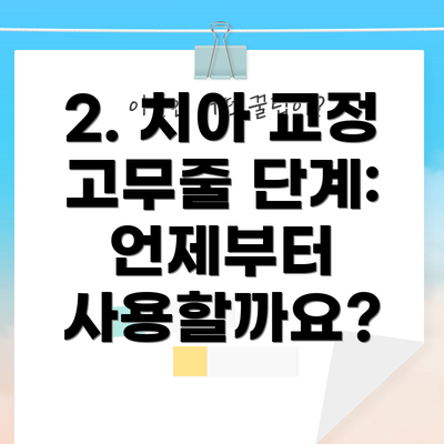 2. 치아 교정 고무줄 단계: 언제부터 사용할까요?