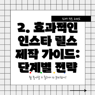2. 효과적인 인스타 릴스 제작 가이드:  단계별 전략