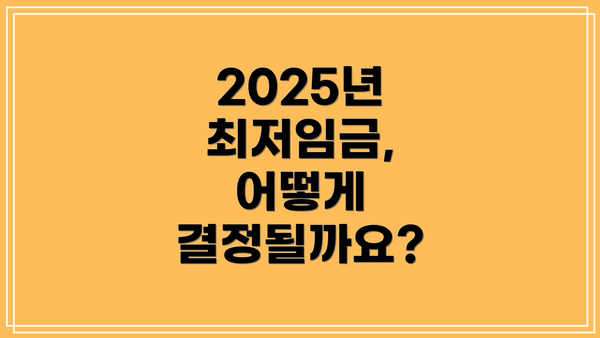 2025년 최저임금, 어떻게 결정될까요?