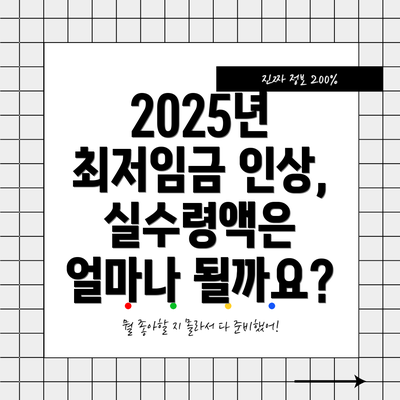 2025년 최저임금 인상, 실수령액은 얼마나 될까요?