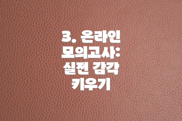 3. 온라인 모의고사:  실전 감각 키우기