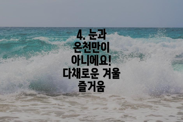 4. 눈과 온천만이 아니에요! 다채로운 겨울 즐거움