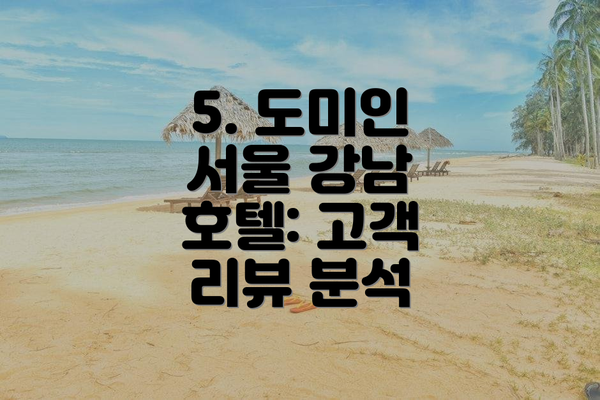 5. 도미인 서울 강남 호텔: 고객 리뷰 분석