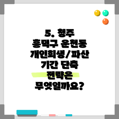 5. 청주 흥덕구 운천동 개인회생/파산 기간 단축 전략은 무엇일까요?