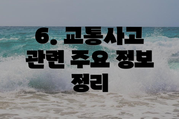 6. 교통사고 관련 주요 정보 정리