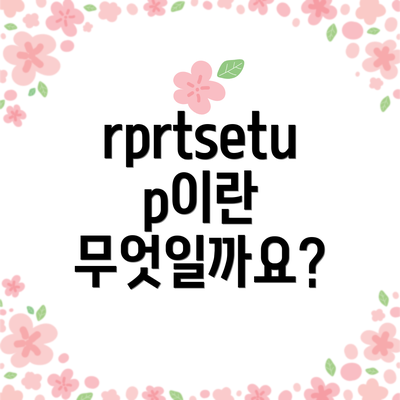 rprtsetup이란 무엇일까요?