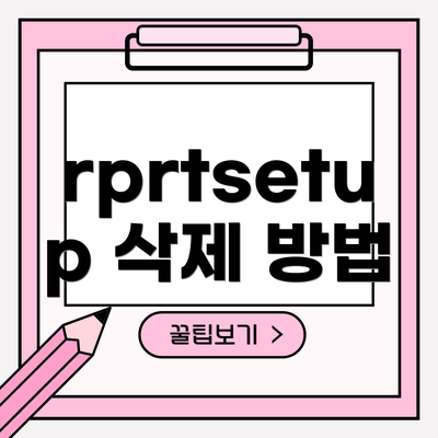 rprtsetup 삭제 방법